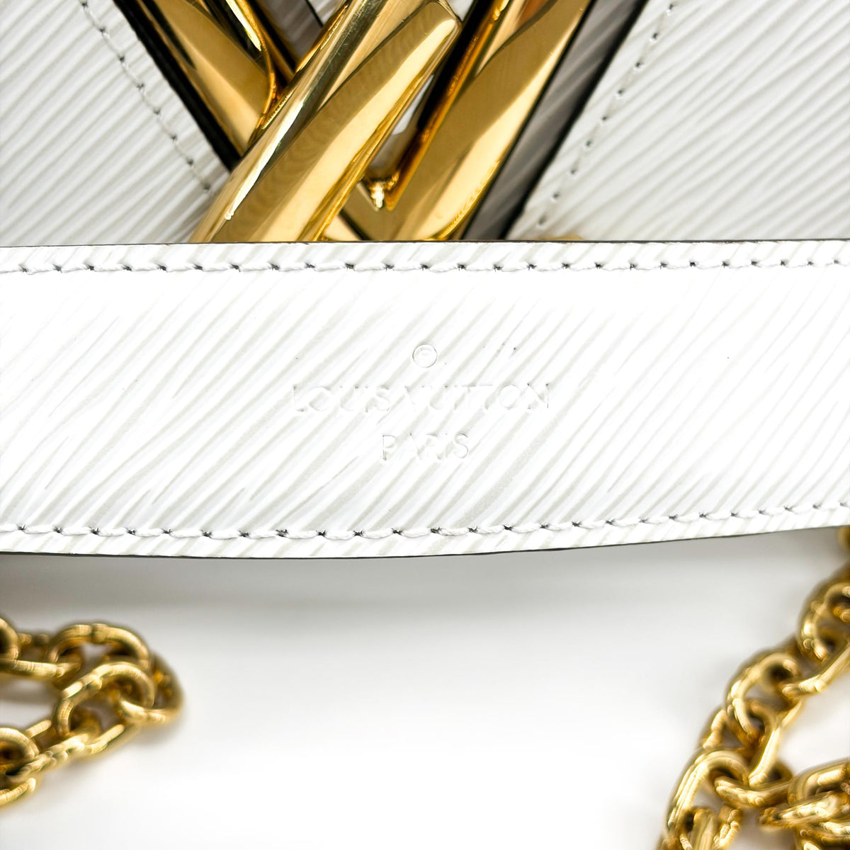 Louis Vuitton Twist Epi Leather, White, Leather, Shoulder Bag