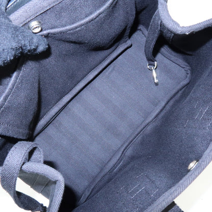 Hermes Valparaiso Toile and Leather, Black, Canvas, Handbag