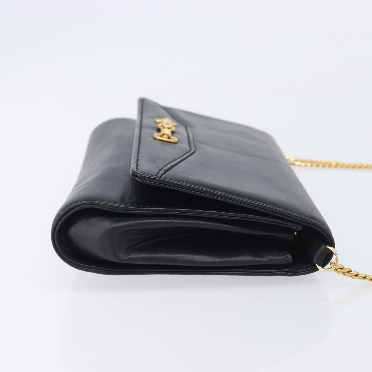 Celine Shoulder Leather, Black, Leather, Shoulder Bag