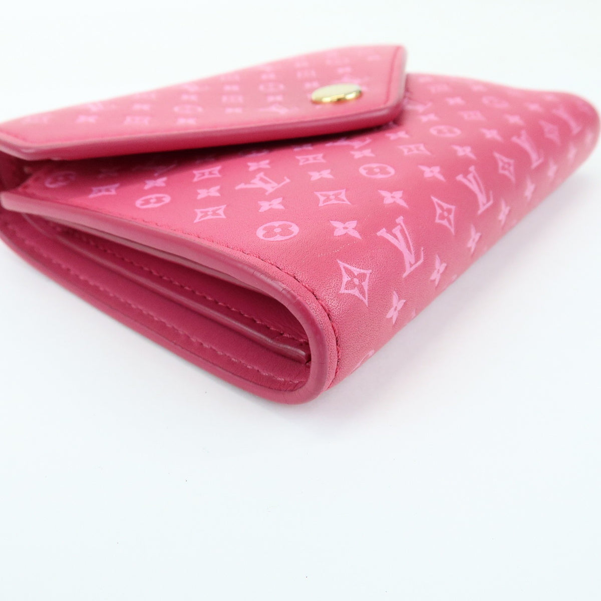 Louis Vuitton Victorine Nanogram Embossed Leather, Pink, Leather, Wallet
