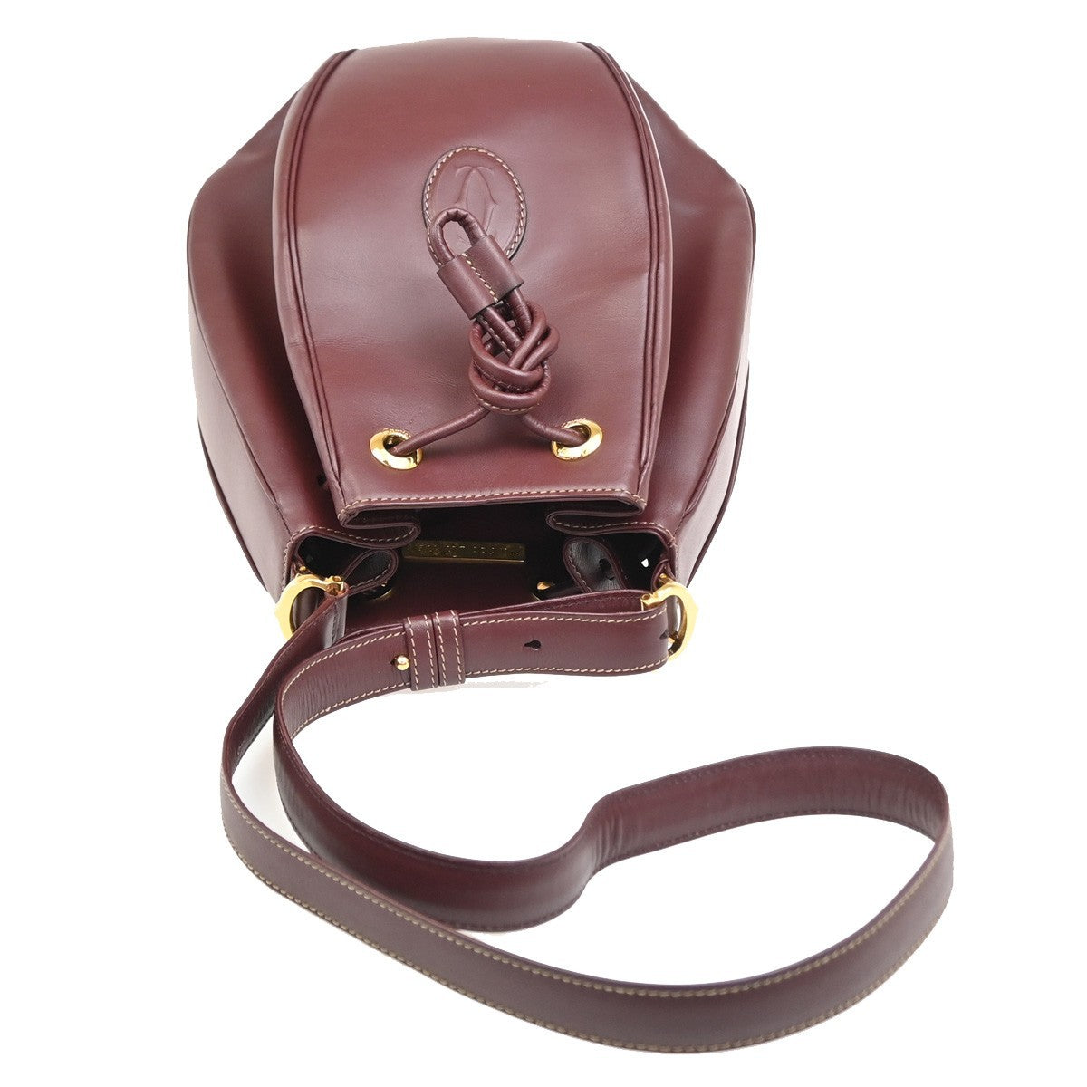 Cartier Must de cartier Leather, Burgundy, Leather, Shoulder Bag