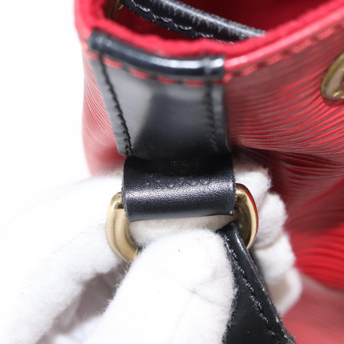 Louis Vuitton Bicolor Petit Noe Epi Leather, Red, Leather, Handbag