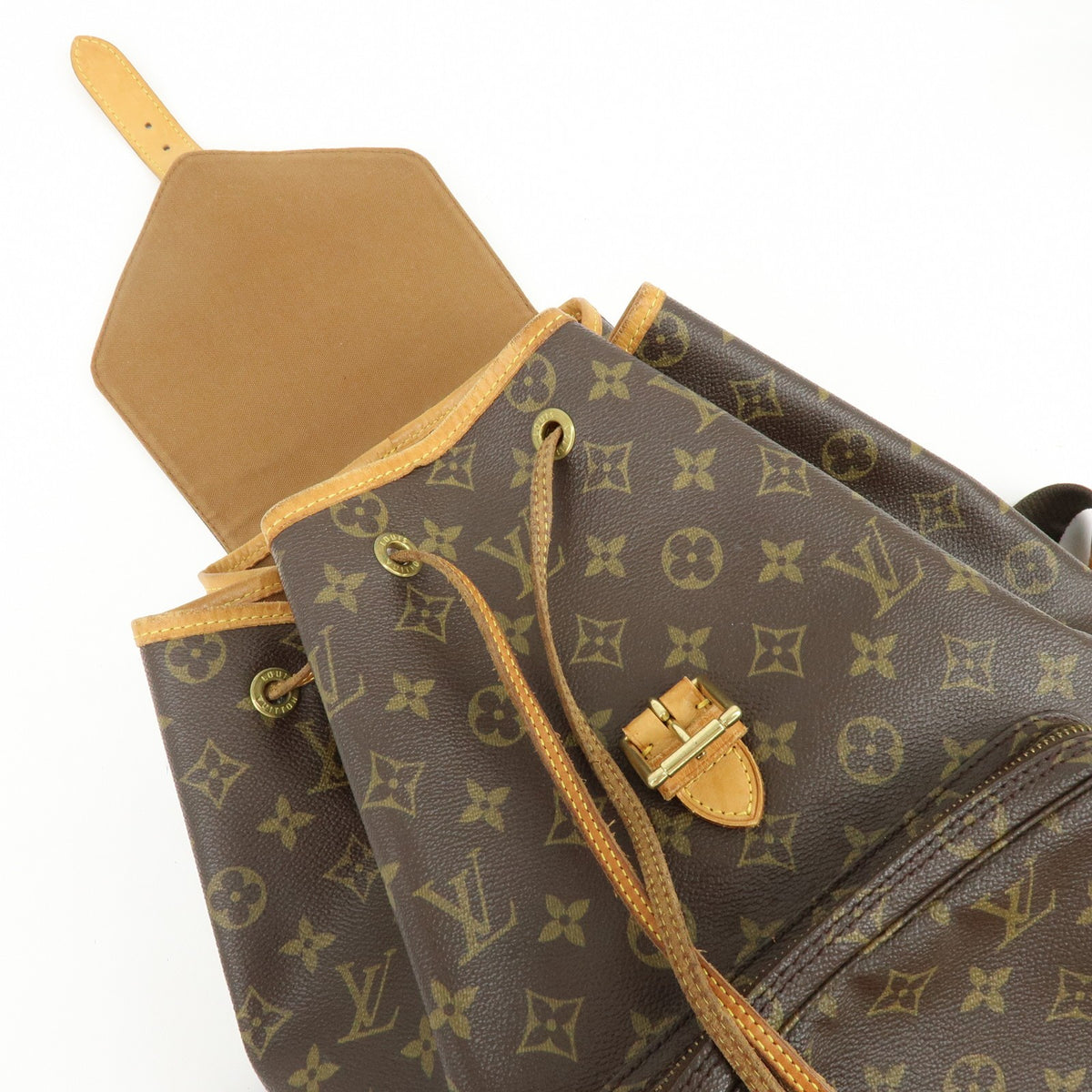 Louis Vuitton Vintage Montsouris Monogram Canvas, Brown, Canvas, Backpack