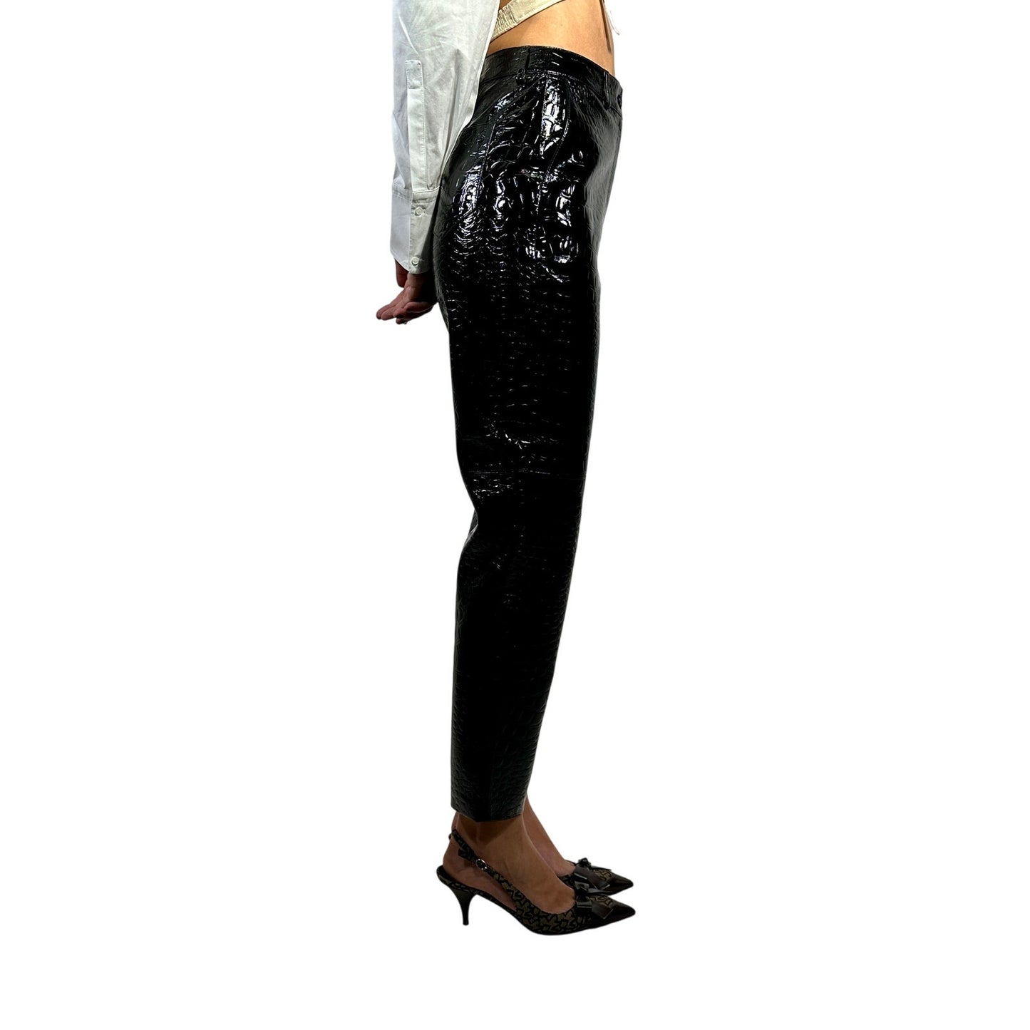 NWT KARL LAGERFELD Faux Croc Patent Pants