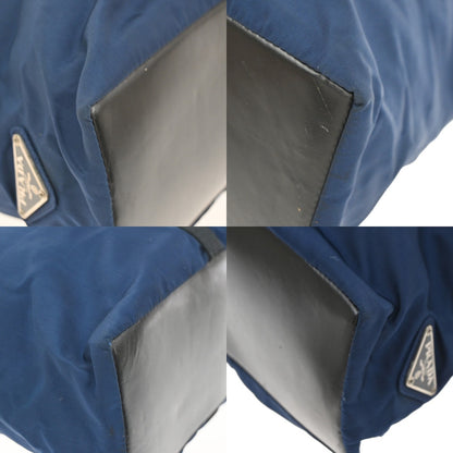 Prada Shoulder Canvas and Leather, Blue, Nylon, Shoulder Bag