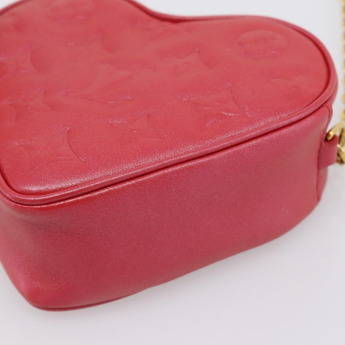 Louis Vuitton Coeur Heart on Chain Monogram Embossed Lambskin, Red, Leather, Clutch