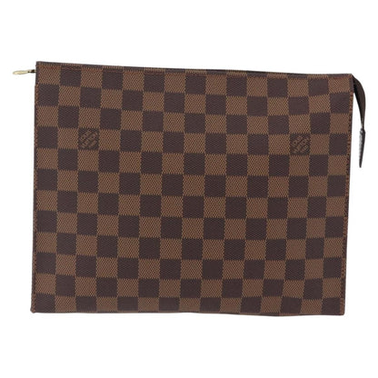 Louis Vuitton Toiletry Pouch Damier, Brown, Canvas, Clutch