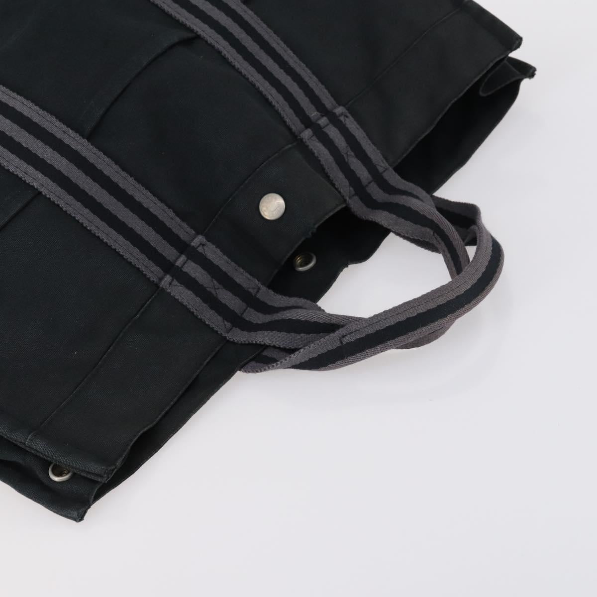 Hermes Fourre Tout Tote Canvas, BLACK, CANVAS, Handbag