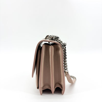 Saint Laurent Sunset Crossbody Bag Crackled Metallic Leather, Pink, Leather, Crossbody Bag