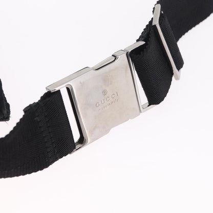 Gucci Vintage Double Web Belt Canvas, Black, Canvas, Shoulder Bag