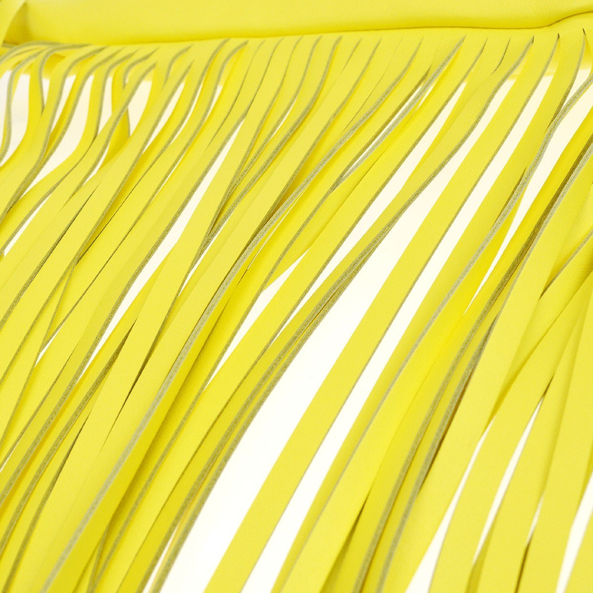 Bottega Veneta The Fringe Leather, Yellow, Leather, Clutch
