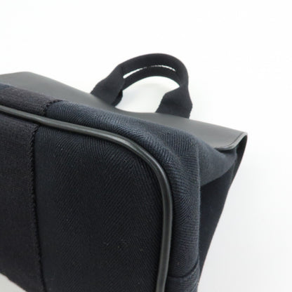 Hermes Valparaiso Toile and Leather, Black, Canvas, Handbag