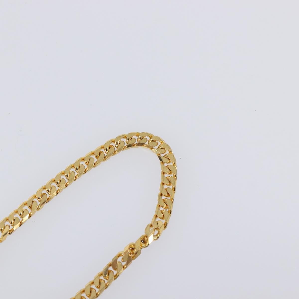 Celine Vintage Logo Circle Pendant Metal, Gold, Metal, Necklace