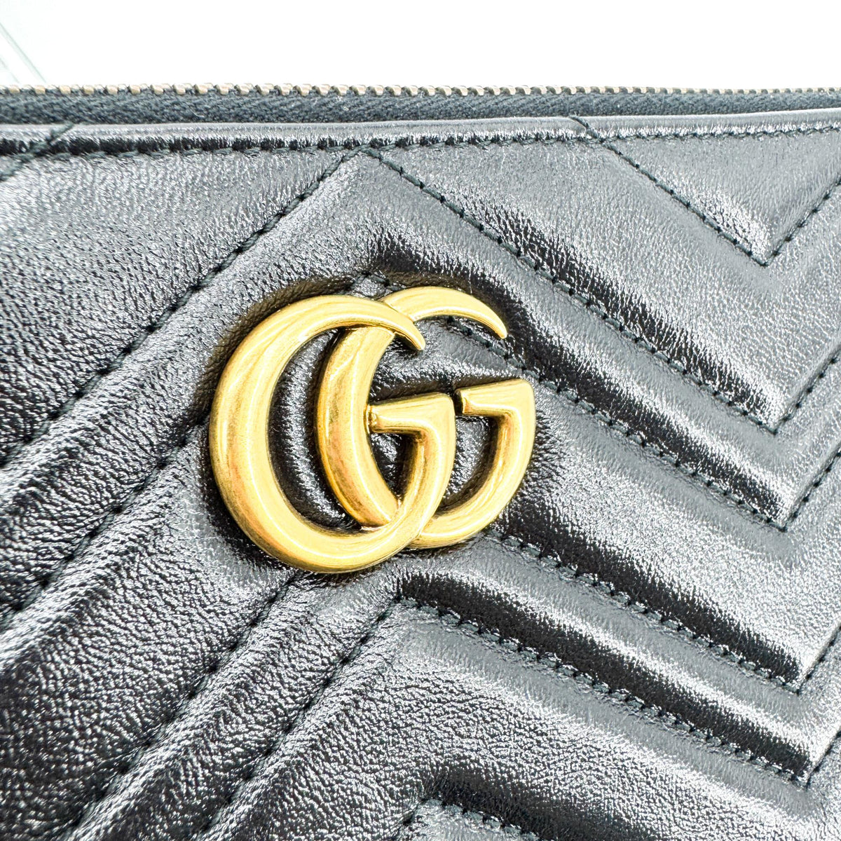 Gucci GG Marmont Pouch Matelasse Leather, Black, Leather, Clutch