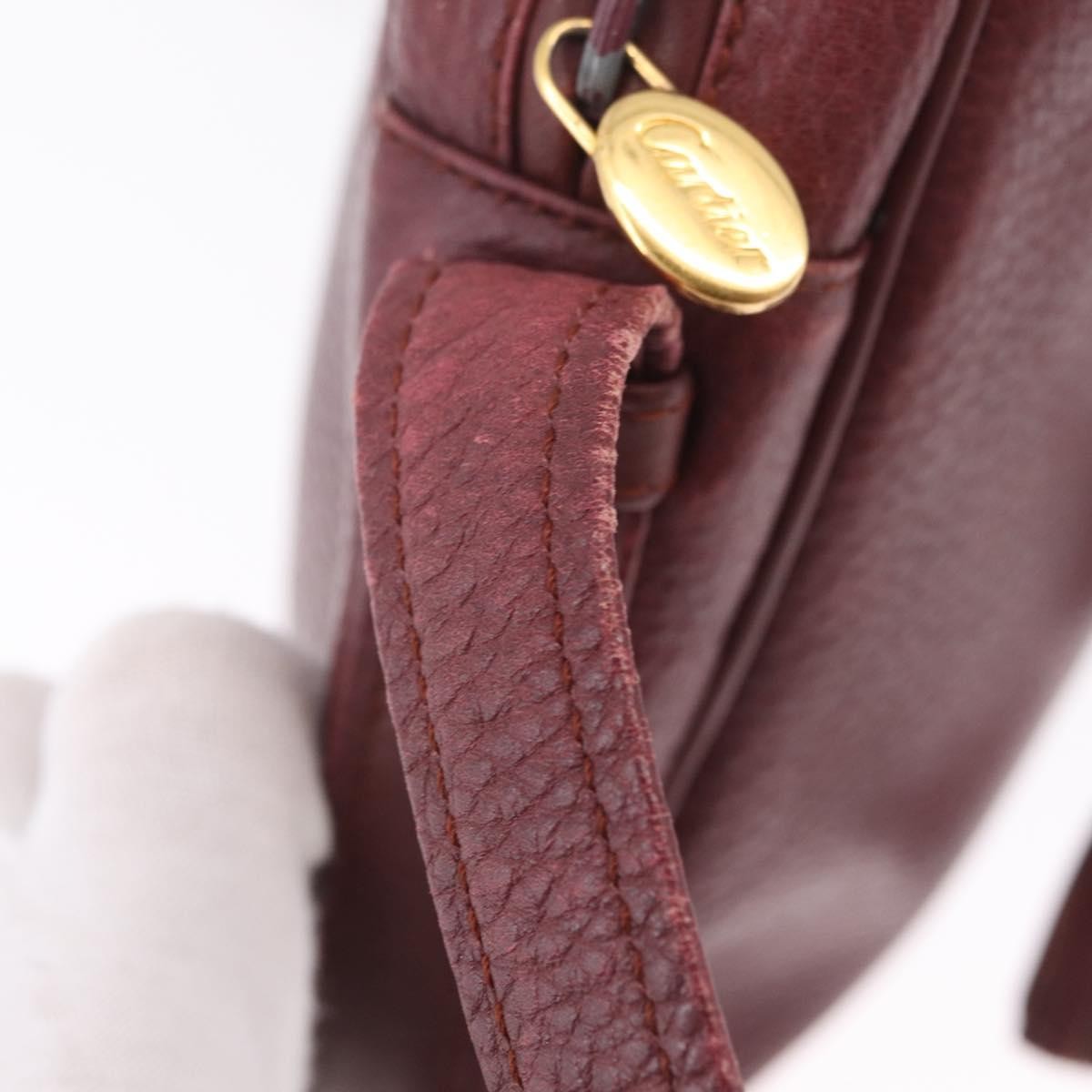 Cartier Tasseled Must de Cartier Leather, Burgundy, Leather, Shoulder Bag