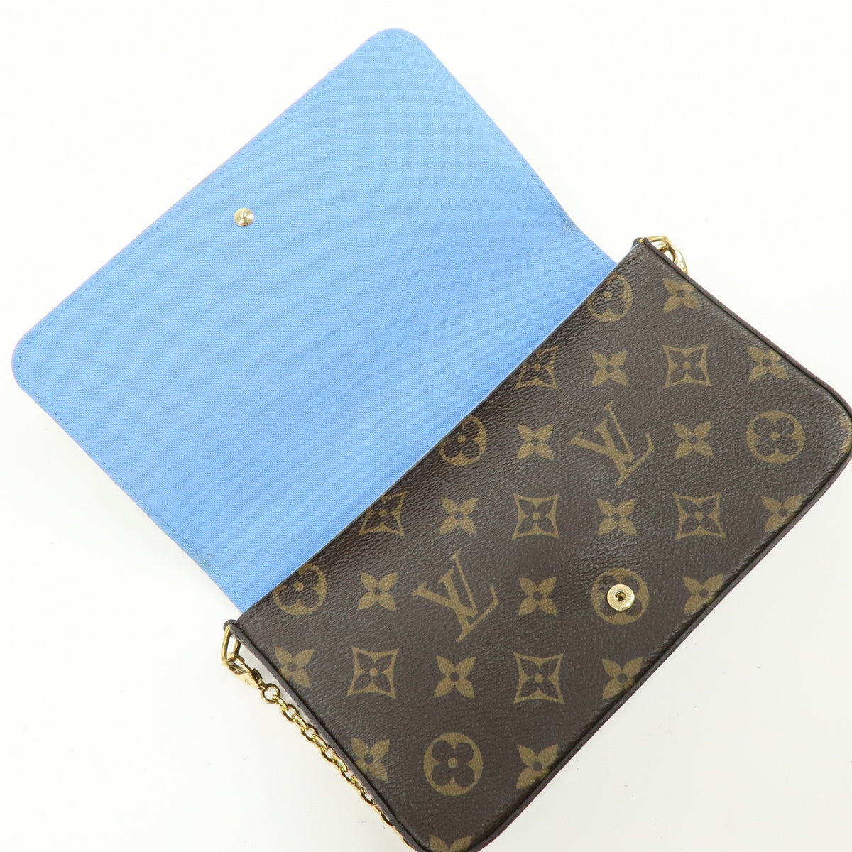 Louis Vuitton Felicie Pochette Limited Edition Vivienne Xmas Monogram Canvas, Brown, Canvas, Clutch