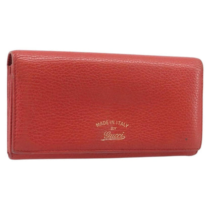 Gucci Swing Wallet on Strap Leather, Red, Leather, Crossbody Bag