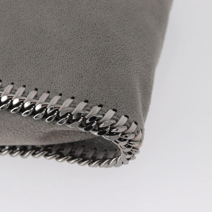 Stella McCartney Falabella Fold Over Faux Leather, Gray, Polyester, Shoulder Bag