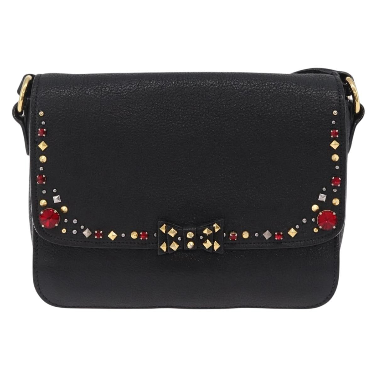 Miu Miu Shoulder Leather, Black, Leather, Shoulder Bag