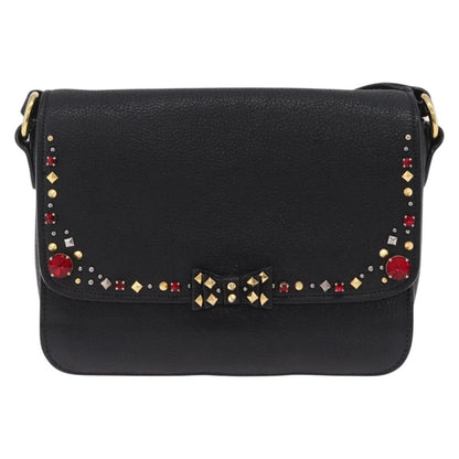 Miu Miu Shoulder Leather, Black, Leather, Shoulder Bag