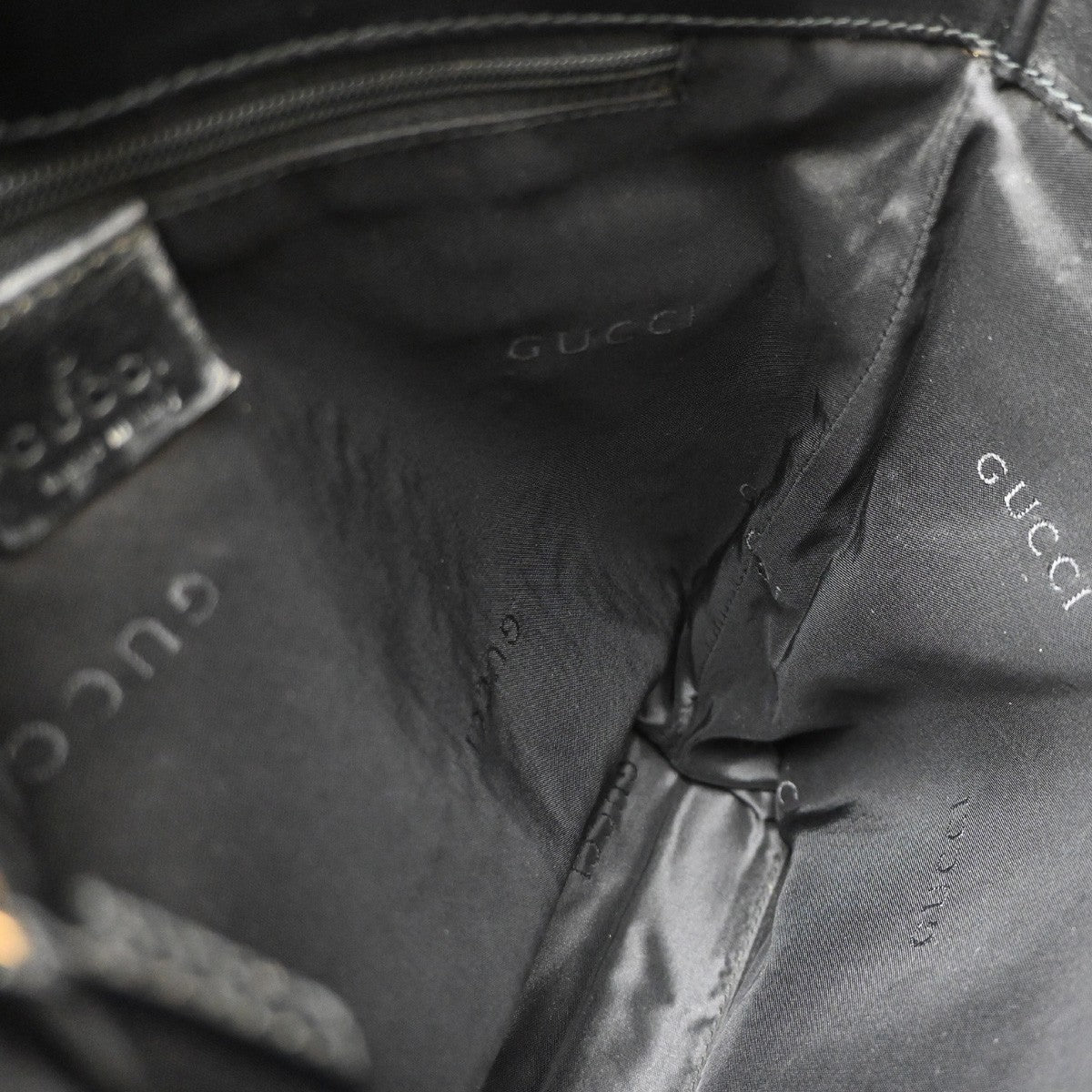 Gucci Vintage Bucket Shopping GG Canvas, Black, Canvas, Tote Bag