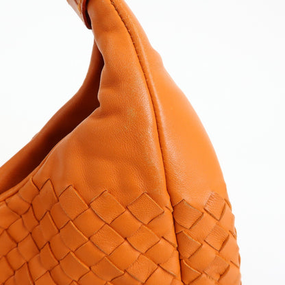 Bottega Veneta Campana Hobo Intrecciato Nappa, Orange, Leather, Shoulder Bag