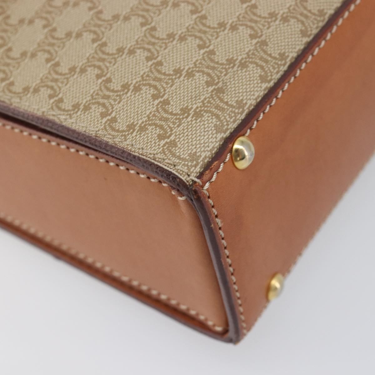Celine Macadam Leather, Beige, Canvas, Shoulder Bag