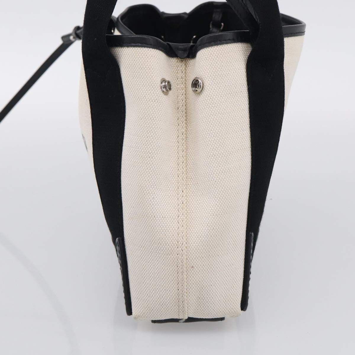 Balenciaga Navy Cabas Canvas with Leather, White, Canvas, Tote Bag