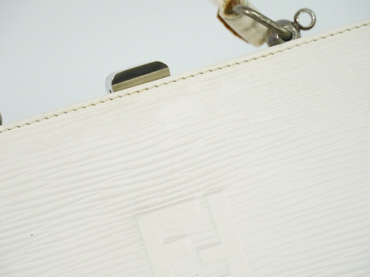 Fendi Vintage Handbag Leather, White, Leather, Handbag