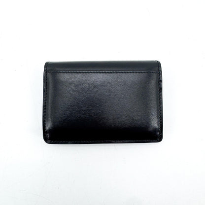 Celine Triomphe Card Case Leather, Black, Leather, Card Holder