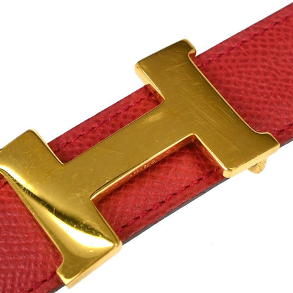Hermes Constance Reversible Belt Leather, Red, Leather, Belt