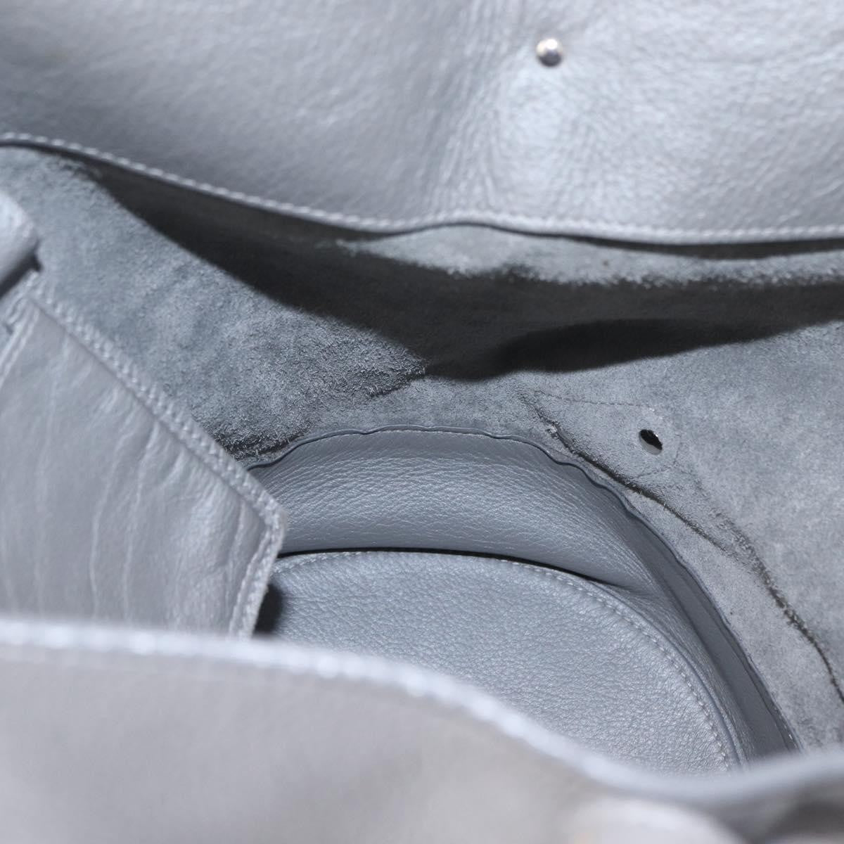 Balenciaga Papier Drop Bucket Leather, Silver, Leather, Handbag