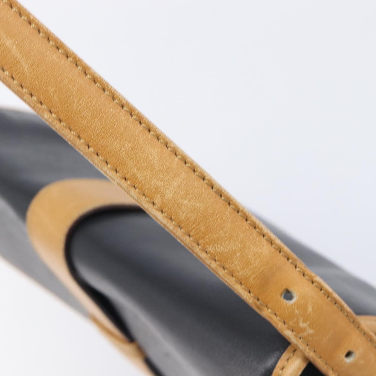 Celine Shoulder Leather, Black, Leather, Shoulder Bag