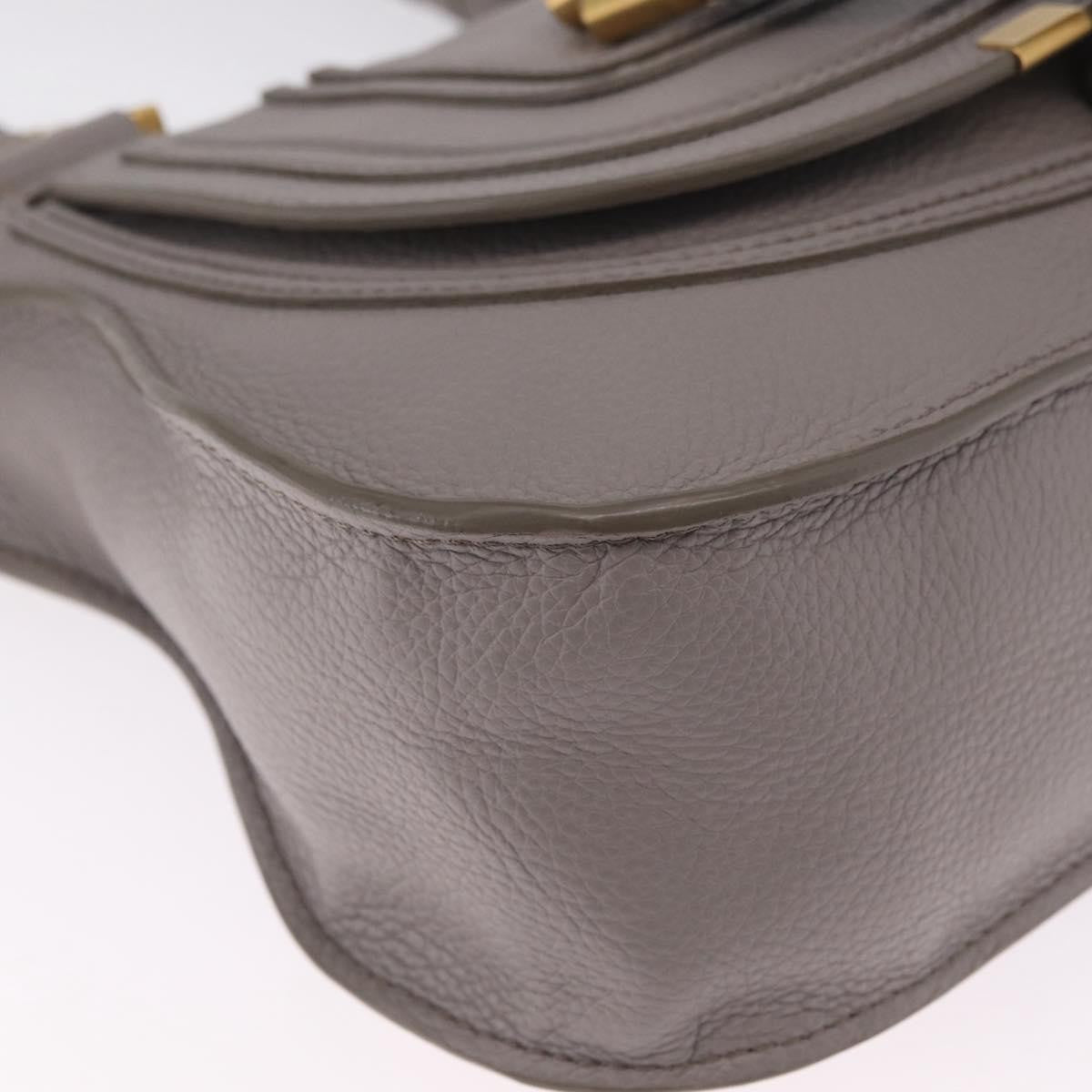 Chloe Marcie Satchel Leather, Gray, Leather, Handbag