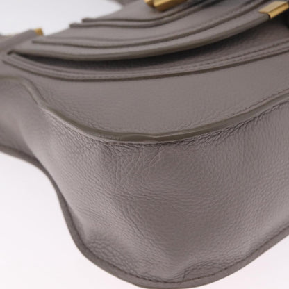 Chloe Marcie Satchel Leather, Gray, Leather, Handbag