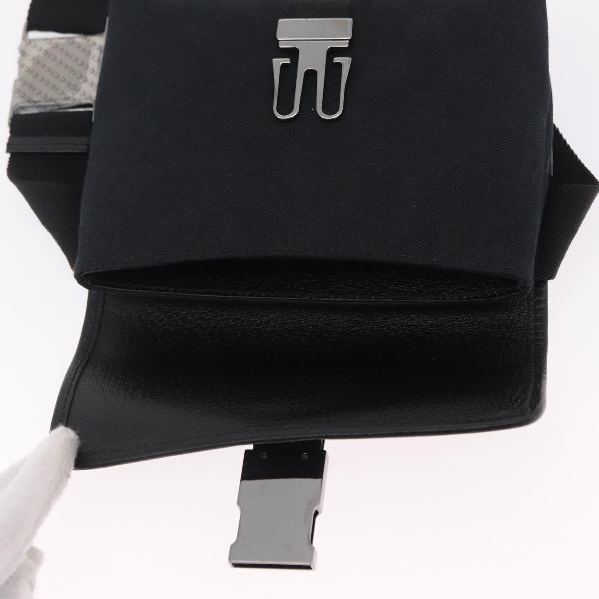 Gucci Buckle Waist GG Canvas, Black, Canvas, Handbag