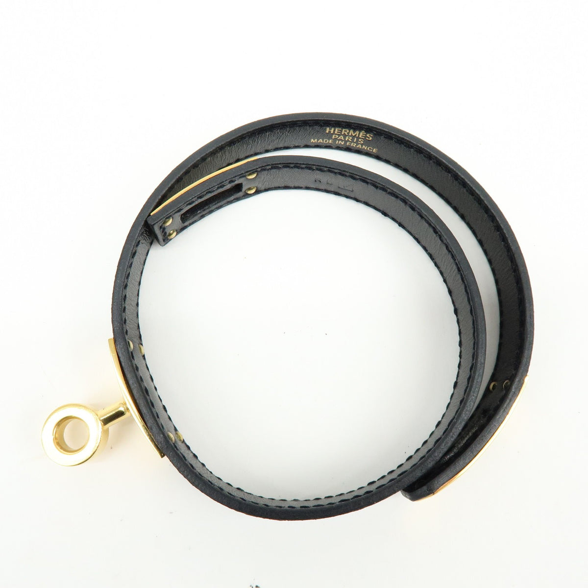 Hermes Kelly Double Tour Leather, Black, Leather, Bracelet