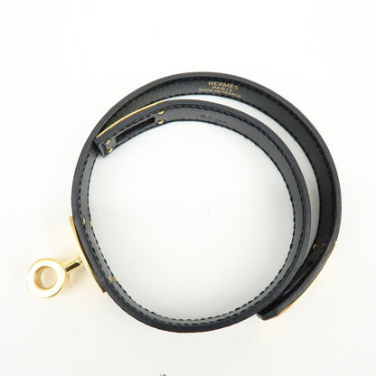 Hermes Kelly Double Tour Leather, Black, Leather, Bracelet