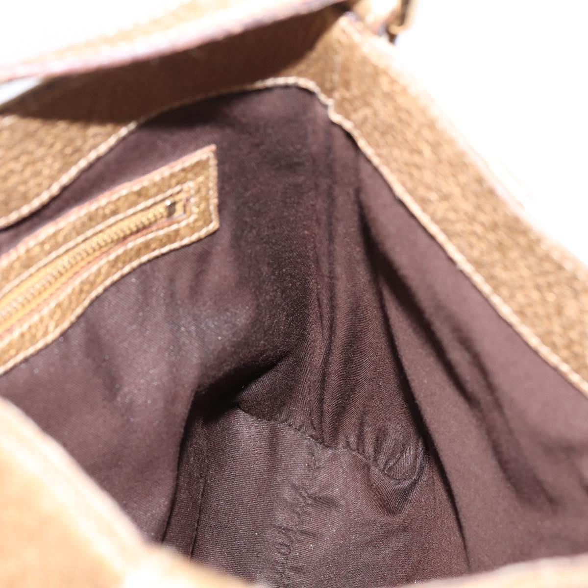 Gucci Shoulder Leather, Gold, Canvas, Shoulder Bag