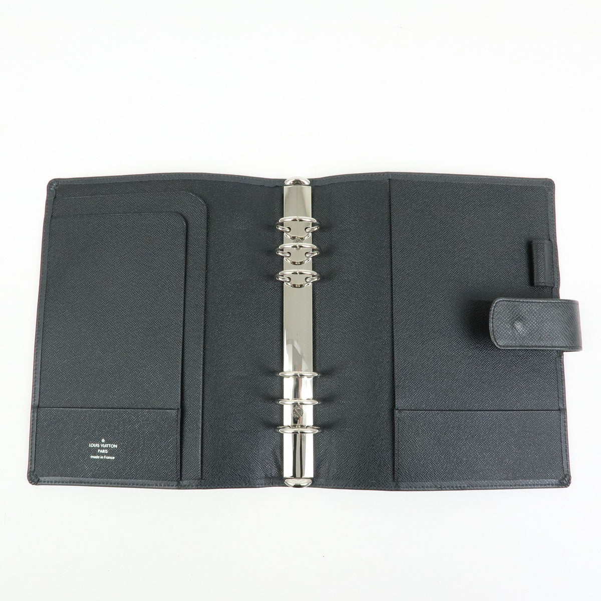 Louis Vuitton Ring Agenda Cover Taiga Leather, Gray, Leather, Briefcase