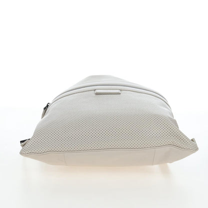 Bottega Veneta Drawstring Perforated Leather, Beige, Leather, Shoulder Bag