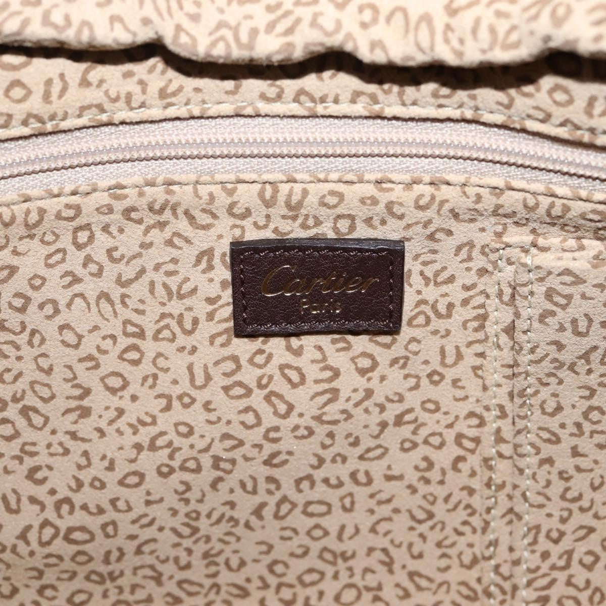 Cartier Panthère Shoulder Leather, Brown, Leather, Shoulder Bag