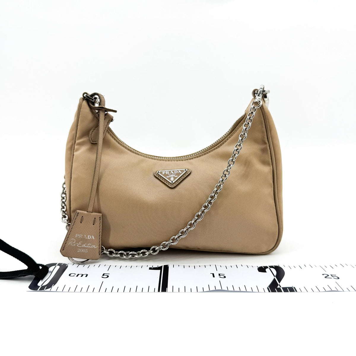 Prada Re-Edition 2005 Tessuto, Beige, Nylon, Shoulder Bag