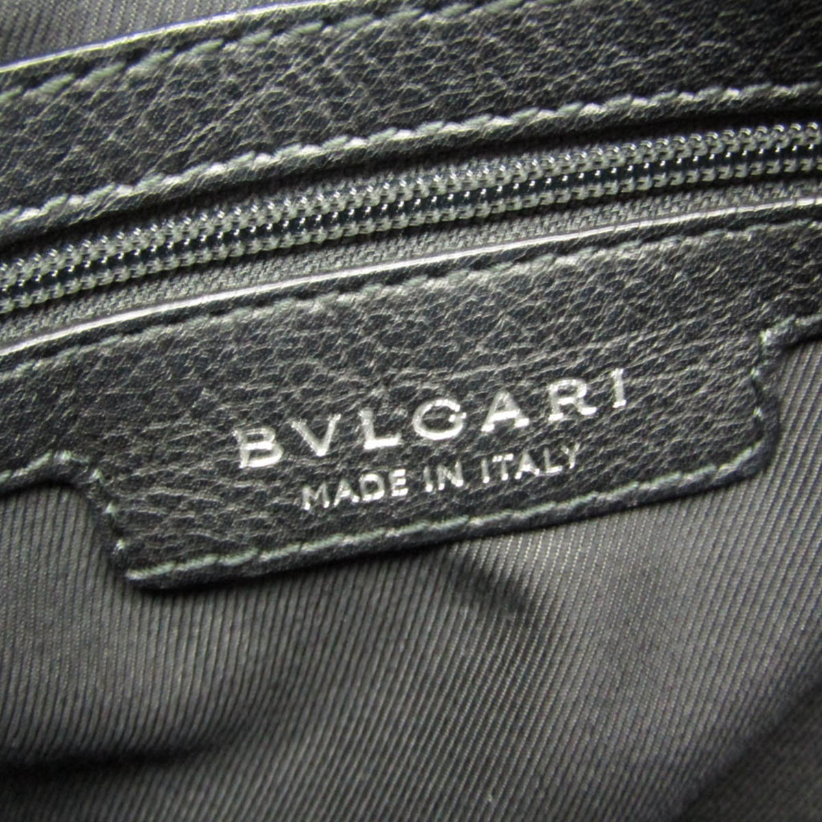 Bvlgari Open Hobo Leather, Black, Leather, Shoulder Bag