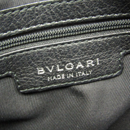 Bvlgari Open Hobo Leather, Black, Leather, Shoulder Bag
