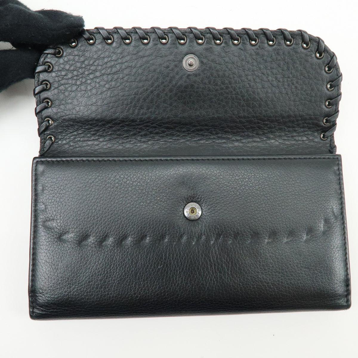 Christian Dior Trotter / Heart Motif Wallet Leather, Black, Leather, Wallet
