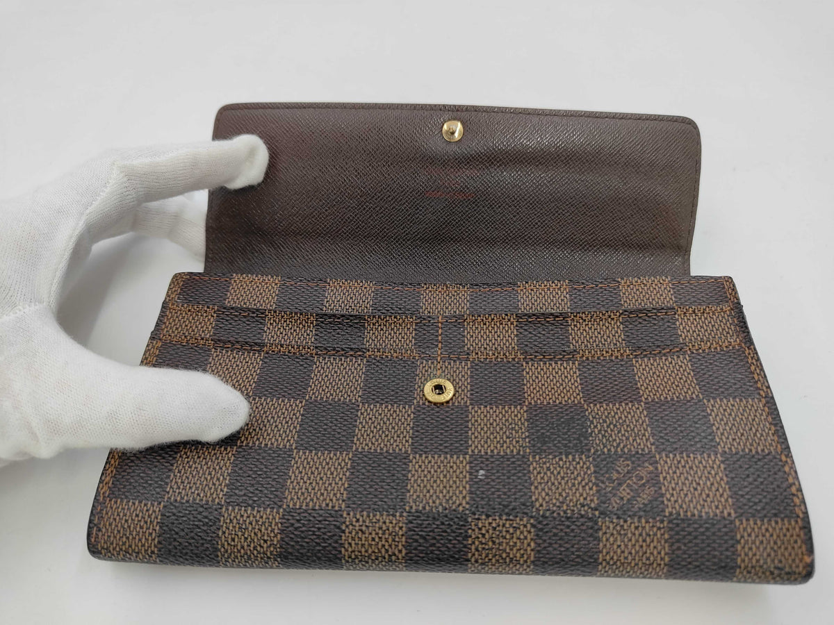 Louis Vuitton Vintage Sarah Damier, Brown, Canvas, Wallet