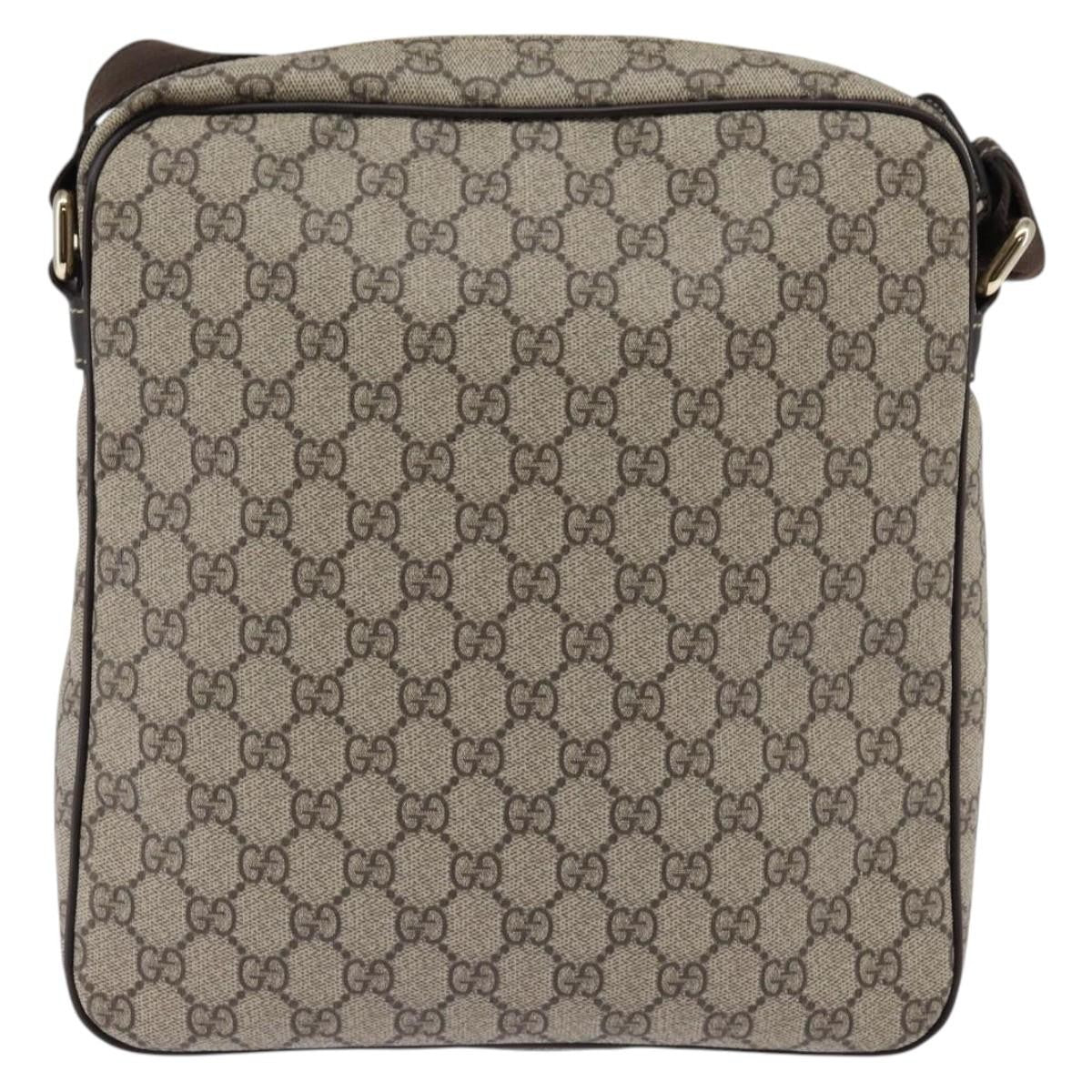 Gucci Front Zip Messenger GG Coated Canvas, Beige, Canvas, Crossbody Bag