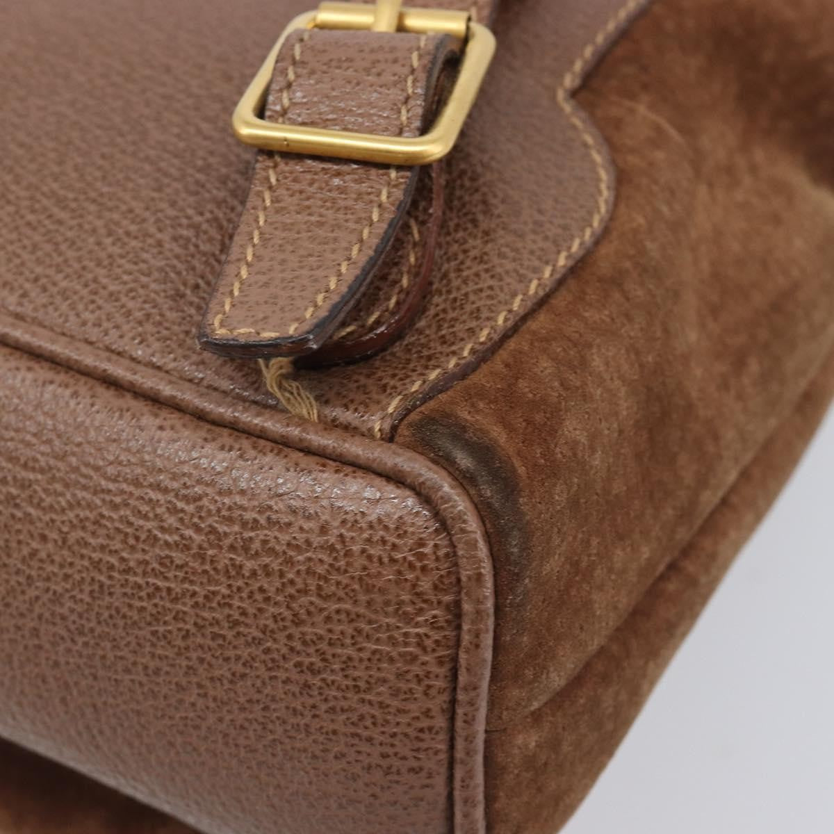 Gucci Vintage Bamboo Suede, Brown, Suede, Backpack
