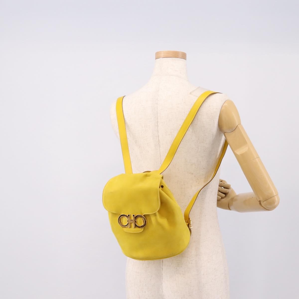 Salvatore Ferragamo Gancini Suede, Yellow, Suede, Backpack